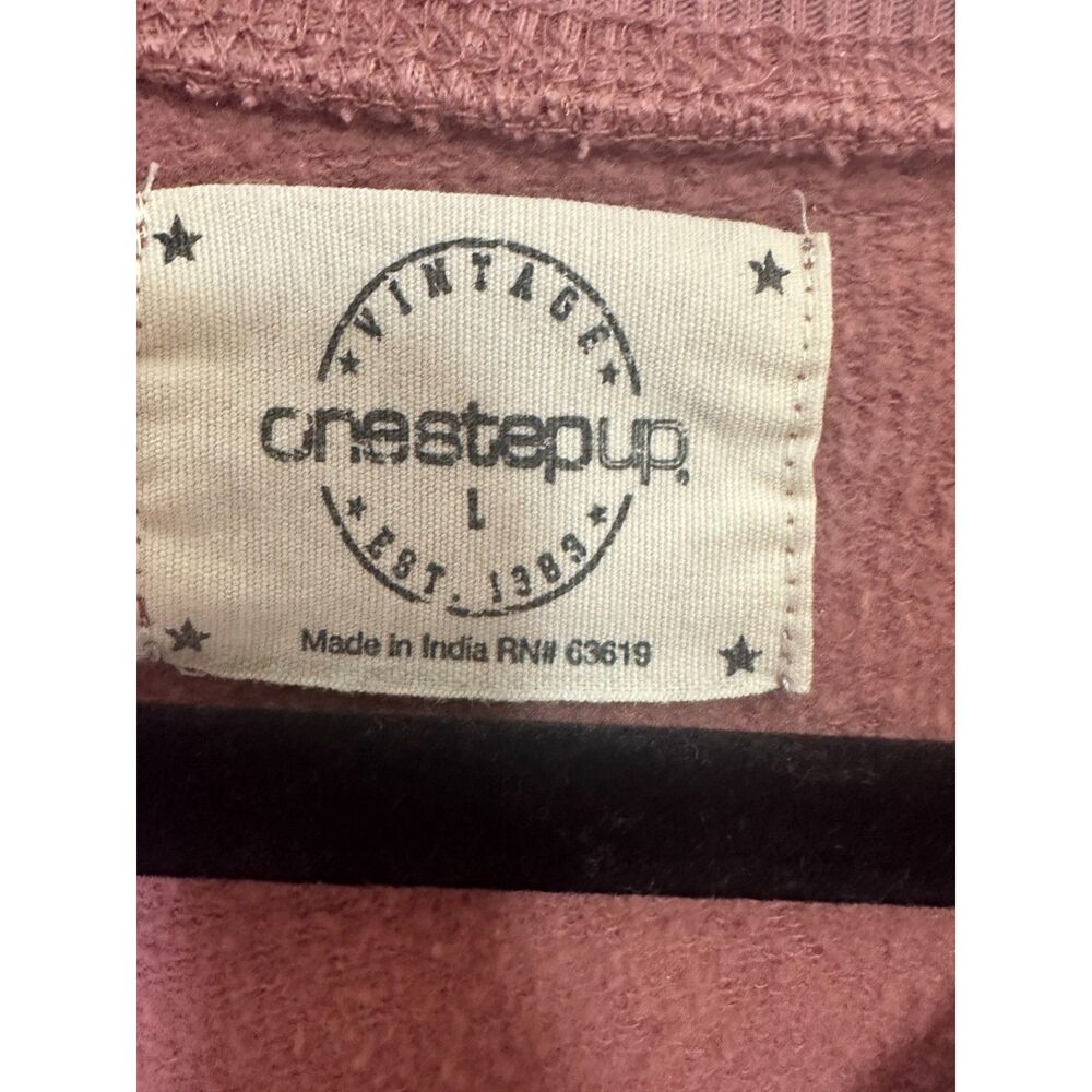 One Step Up Women's Athletic Athleisure Cropped Mauve Colored Sweatshirt Size L - Picture 2 of 5